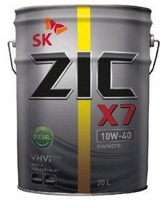 Масло моторное 10W40 ZIC X7 20л синтетика Diesel