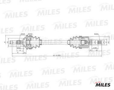 Привод в сборе PEUGEOT 406 1.6-1.9D 95-04 лев. +ABS