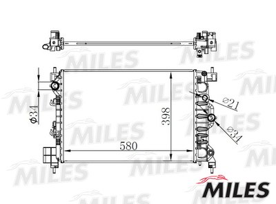 Радиатор CHEVROLET AVEO 11- 1.6 MT паяный