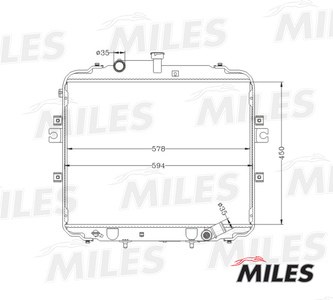 Радиатор HYUNDAI PORTER/H-100 2.5 DIESEL паяный