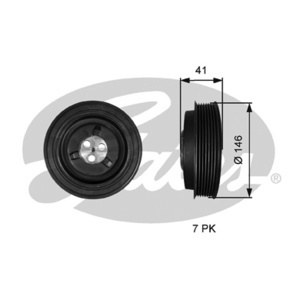 Шкив коленвала FORD TRANSIT 2.4D 115л/с