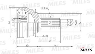 ШРУС CHEVROLET LANOS 1.4-1.5 97- нар. -ABS