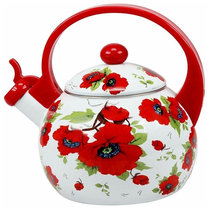 Чайник эмалированный METALLONI ЕМ-25001/11 "Алые маки" 2,5л