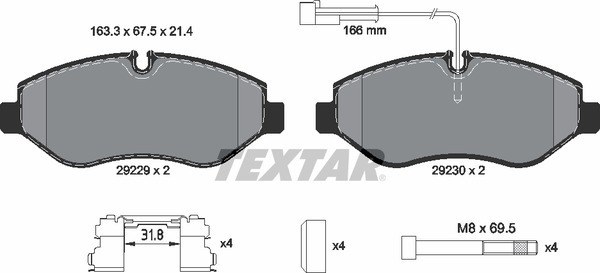 Колодки тормозные передние Ниссан Кабстар TEXTAR 2922902