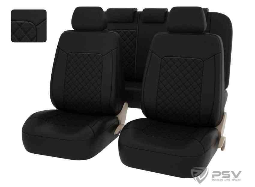 Чехлы PSV Elegant Ромб экокожа, черный, комплект, размер М