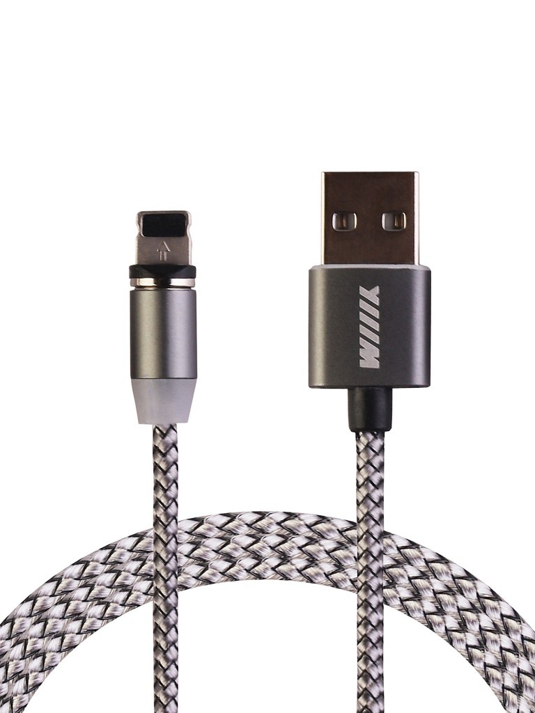 Кабель USB-Lightning магнитный серебряный 1м WIIIX