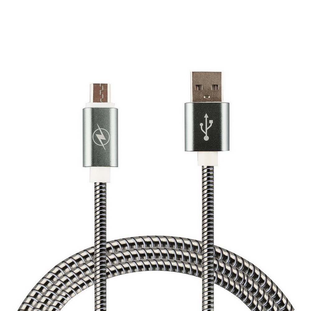 Кабель USB-микро серебряный 1м WIIIX