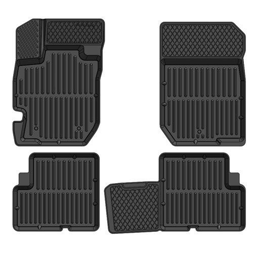 Коврики резиновые в салон 3D PREMIUM Nissan Almera / Ниссан Алмера SRTK (2012-)
