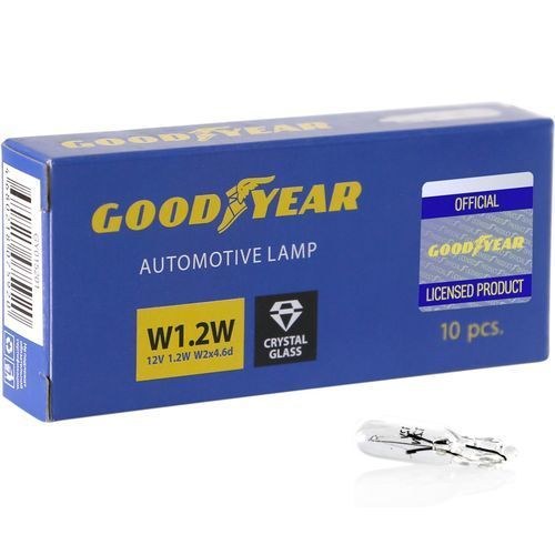 Лампа накаливания автомобильная Goodyear W1.2W 12V 1.2W W2x4.6d (минибокс: 10шт.)