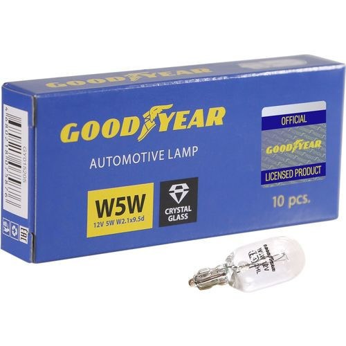 Лампа накаливания автомобильная Goodyear W5W 12V 5W W2.1x9.5d (минибокс: 10шт.)