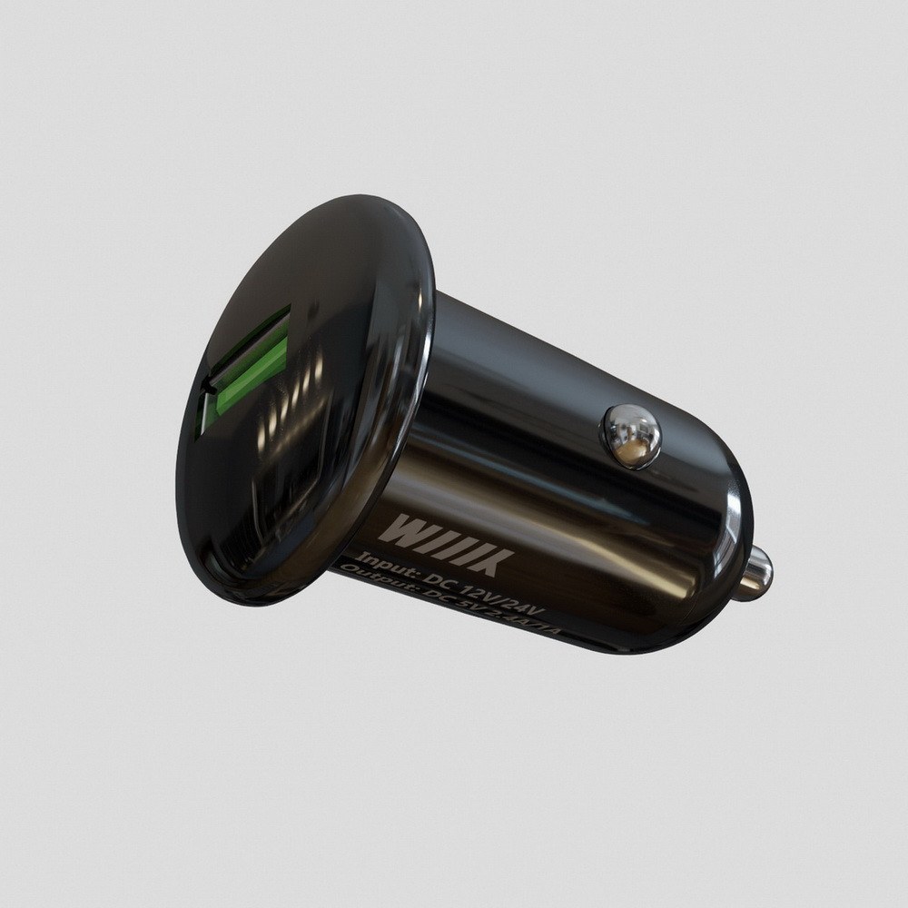 Зарядное устройство с одним USB-портом QC3.0, черный WIIIX