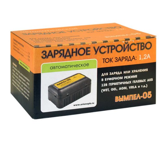 Зарядное устройство для аккумуляторов автомобиля Вымпел-05 (1.2А, 12В, для гелевых и кислотных АКБ)