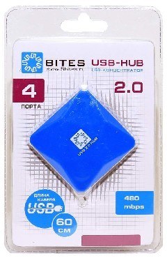 5BITES HB24-202BL 4*USB2.0 / USB 60CM / BLUE