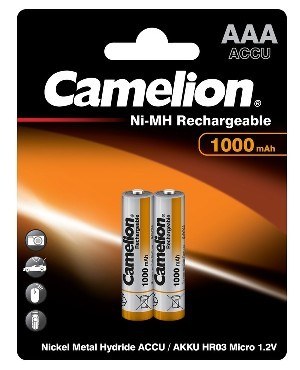 CAMELION (6182) AAA-1000mAh Ni-Mh BL-2 (NH-AAA1000BP2, аккумулятор,1.2В)