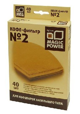Аксессуары д/быт. тех-ки MAGIC POWER MP-CF2 бумажный кофе-фильтр № 2, 1 компл. (20)