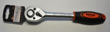 AUTOVIRAZH (AV-528611) Трещотка 1/2 45 зуба 255мм с резиновой прямой ручкой AV Steel