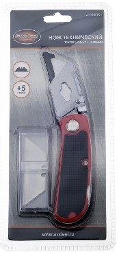 AUTOVIRAZH (AV-900901) Нож трапецивидный с лезвиями 5шт AV Steel