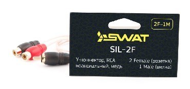 SWAT SIL-2F Y-коннектор, 2мамы-1папа, 0.3 метра, коаксиал, прозрачный, медь, 1шт/уп