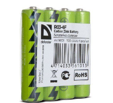 DEFENDER (56101) R03-4F AAA, термоп. - 1 батарейка