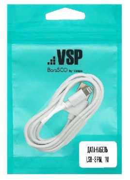 BORASCO Дата-кабель USB - 8 Pin 1М белый (37338)