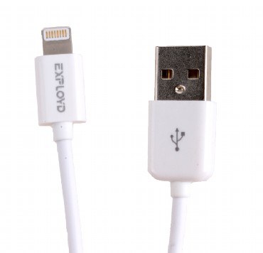 Дата-кабель EXPLOYD EX-K-222 USB - 8 PIN круглый белый 1М