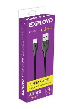 EXPLOYD EX-K-482 Дата-кабель USB - 8 Pin 1М Classic круглый чёрный