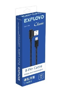 EXPLOYD EX-K-518 Дата-кабель USB - 8 Pin 1М Classic круглый чёрный