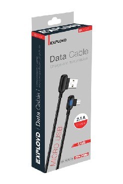 Дата-кабель EXPLOYD EX-К-528 USB - microUSB круглый чёрный 1М серия Game Дата-кабель