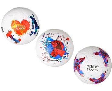 SILAPRO Мяч футбольный, 4сл, р.5 22см, PU 4,2мм, сшитый, 3 дизайна, 420гр (10%) 133-033
