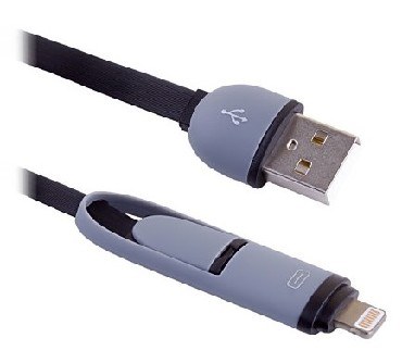 интерфейсный кабель BLAST BMC-310 USB - 8 PIN+micro USB, 1м, черный