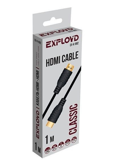 EXPLOYD EX-K-992 Кабель HDMI-HDMI V1.4 1М круглый чёрный
