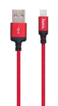 HOCO (6957531062837) X14 USB-8 Pin 2A 1.0m силикон красный/черный