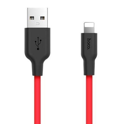 HOCO (6957531071372) X21 USB-8 Pin 2.0A 1.0m силикон красный/черный