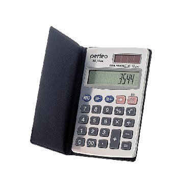 калькулятор PERFEO PF-3544 карманный 12-разр., серебристый, чехол