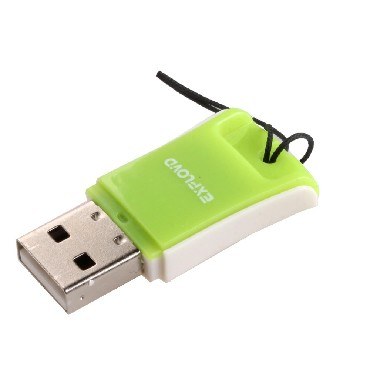 Кардридер EXPLOYD EX-AD-264 microSD USB 2.0 пластик зеленый Кардридер