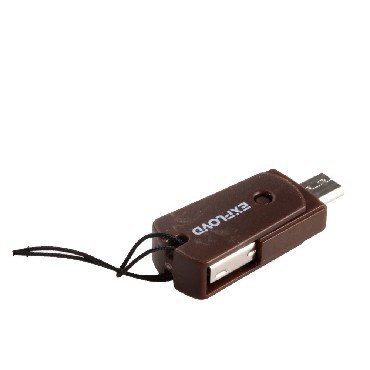 Кардридер EXPLOYD EX-AD-306 microSD - micro USB USB 2.0 OTG пластик коричневый Кардридер