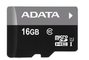 A-DATA MicroSDHC 16GB Class10 UHS-1+адаптер (AUSDH16GUICL10-RA1)