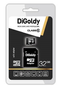 DIGOLDY 32GB microSDHC Class10 + адаптер SD