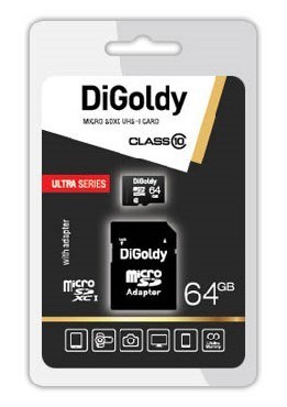 DIGOLDY 64GB microSDXC Class10 UHS-1 + адаптер SD