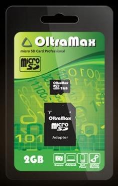 OLTRAMAX MicroSD 2GB + адаптер SD
