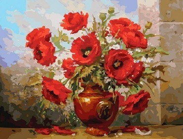 Картина д/раскрашивания БЕЛОСНЕЖКА 145-AS Маки