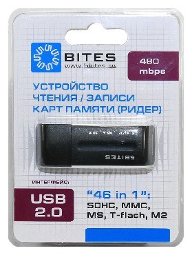 Картридер 5BITES RE2-102BK USB2.0 / ALL-IN-ONE / USB PLUG / BLACK