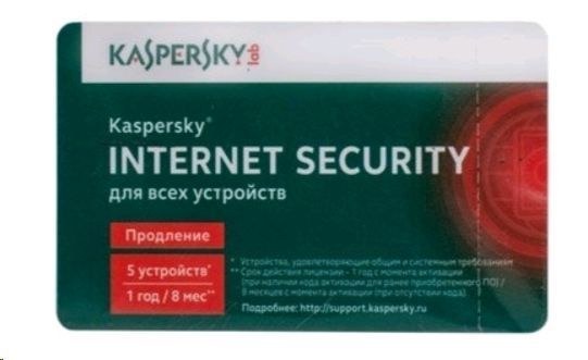 Антивирус KASPERSKY KASPERSKY Internet Security Multi-Device 5 устр 1 год Продление лицензии Card (KL1941ROEFR)