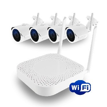 Комплект видеонаблюдения GINZZU HK-440W (WiFi 4-канальный, 4 уличные 1Mp)