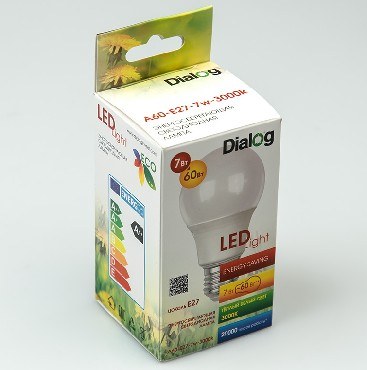Лампа DIALOG A60-E27-7w-3000k