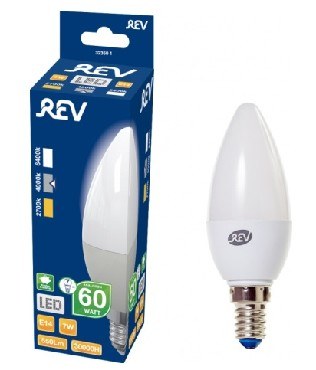 REV 32350 1 LED C37 Е14 7W, 4000K, холодный свет