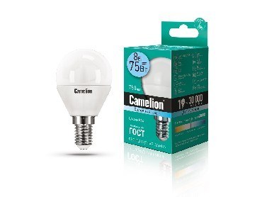 CAMELION LED8-G45/845/E14 (Эл.лампа светодиодная 4500К)