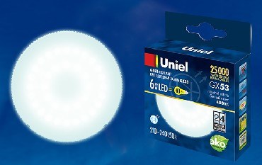 UNIEL UL-00001669 LED-GX53-6W/NW/GX53/FR PLZ01WH матовая Белый свет
