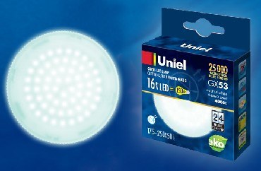 UNIEL UL-00003725 LED-GX53-16W/NW/GX53/FR PLZ01WH матовая Белый свет 4000K
