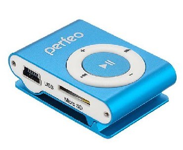 MP3-плеер PERFEO VI-M001 Music Clip Titanium голубой